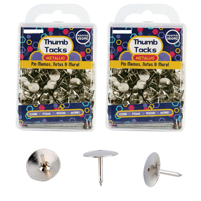 700 Pc Push Pin Silver Thumb Tacks Metallic Drawing Cork Board Office Pushpin