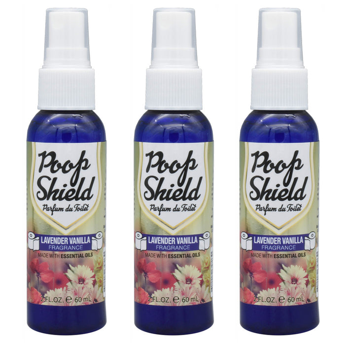 3 Pc Lavender Vanilla Toilet Air Freshener Poop Spray Bathroom Odor Removal 2oz