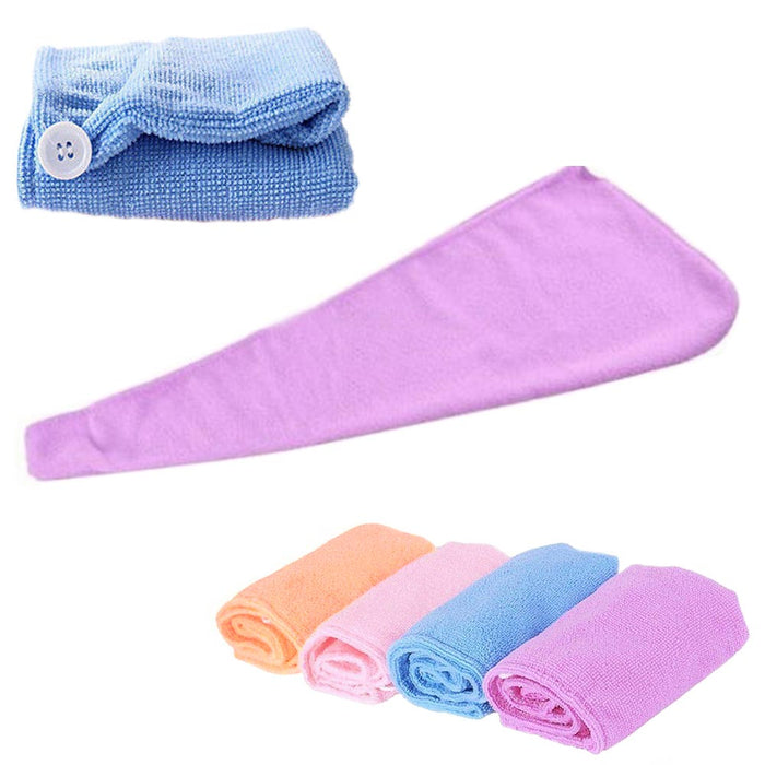 2 Twist Microfiber Hair Head Wraps Magic Fast Dry Towel Drying Bath Hat Spa Soft