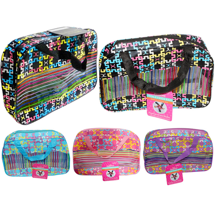 2 Pc Travel Makeup Cosmetic Bag Case Toiletry Beauty Organizer Zipper Holder New