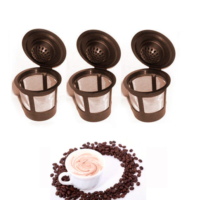 3X Reusable Single K Cups Keurig Coffee Machine Refillable Stainless Filter Pods