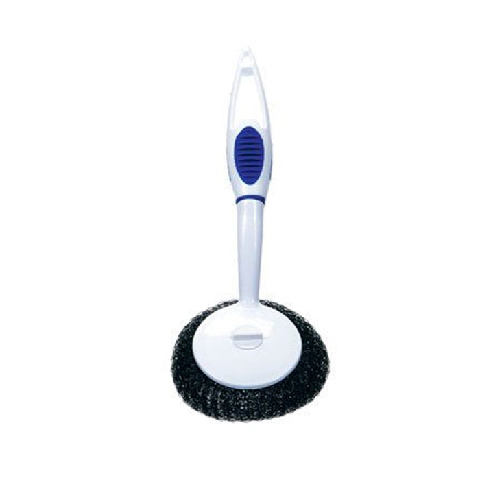 2 Pack Stainless Steel Pan Brush Wire Metal Sponge Scrubber Cleaner Holder 10"