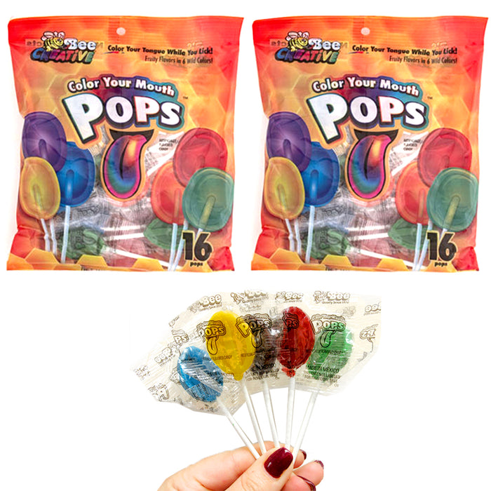 32 Pc Lollipops Colorful Tongue Pops Sucker Stick Candy Lollypops Party Favors