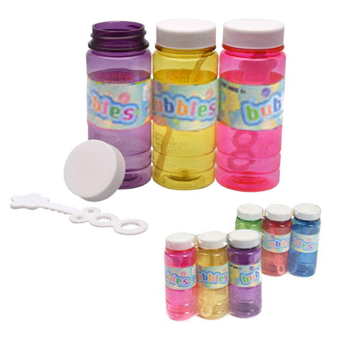 6pc Blow Bubbles Liquid Soap Solution Bubble Maker Outdoor Kids 4oz Party Favors