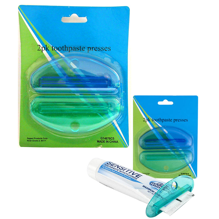 4 Pc Toothpaste Press Squeezer Plastic Tube Bathroom Dispenser Holder Rolling