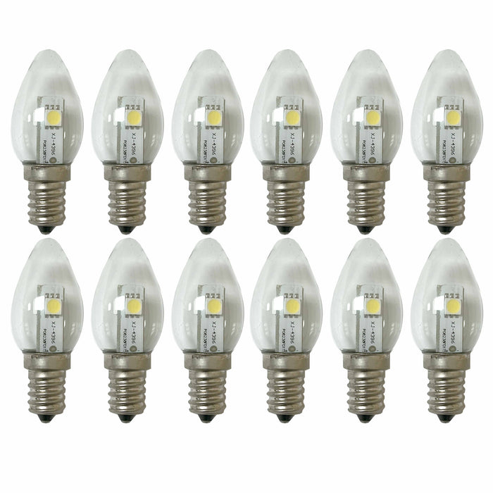 12 Pc Replacement Night Light Bulbs LED Lamp Lighting Daylight 5 Watt 120v E12S