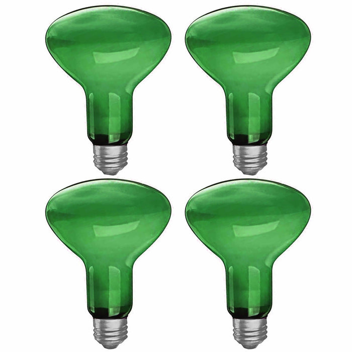 4 Pc Frosted Green Reflector Flood Light Bulbs 50w 120v R20 Medium Lamp Lighting