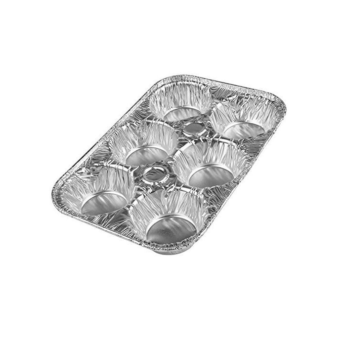 10 PC Aluminum Foil Muffin Pan 6 Cavity Cake Mold Cupcake Disposable Container