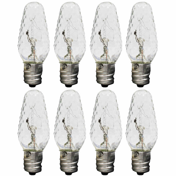 8 X Night Light Bulbs Mini Crystal Soft White Incandescent 5W 120V Lamp Lighting