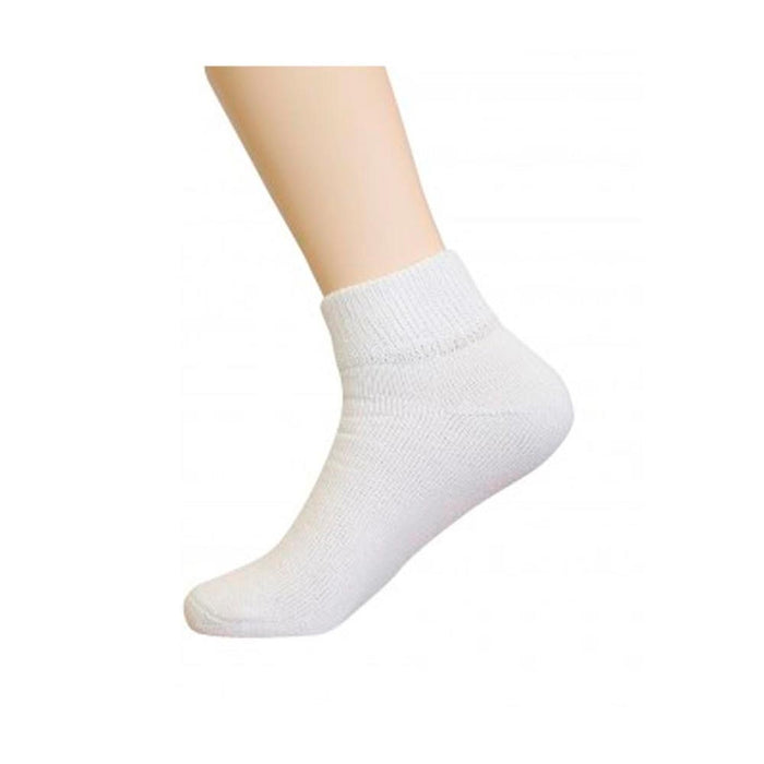 12 Pair Diabetic Ankle Circulatory Socks Health Support Mens Fit White Size 9-11