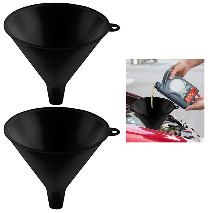 2x 8" Jumbo Plastic Funnel Tool Kitchen Garage Garden Engine Large Heavy Duty
