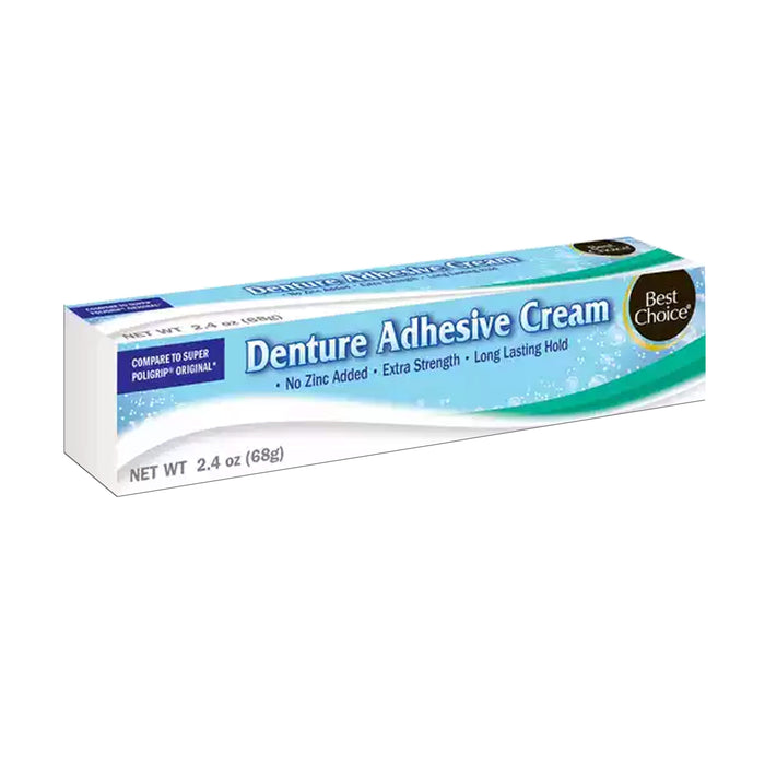 2 Pc Extra Strength Denture Adhesive Cream 2.4oz Gums Strong Hold Zinc Free Oral