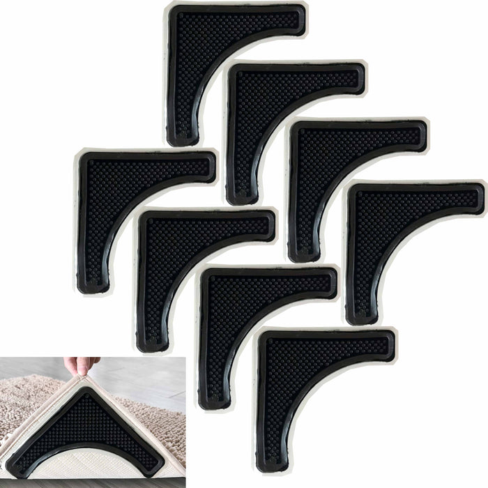 8 Pc Rug Grippers Anti Slip Carpet Mat Grip Set Non Skid Floor Pad Tape Adhesive