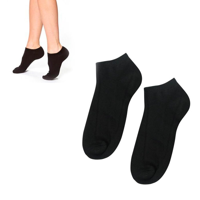 3 Pairs Womens Ankle Socks Low Cut Fit Crew Size 9-11 Sports Black Footies
