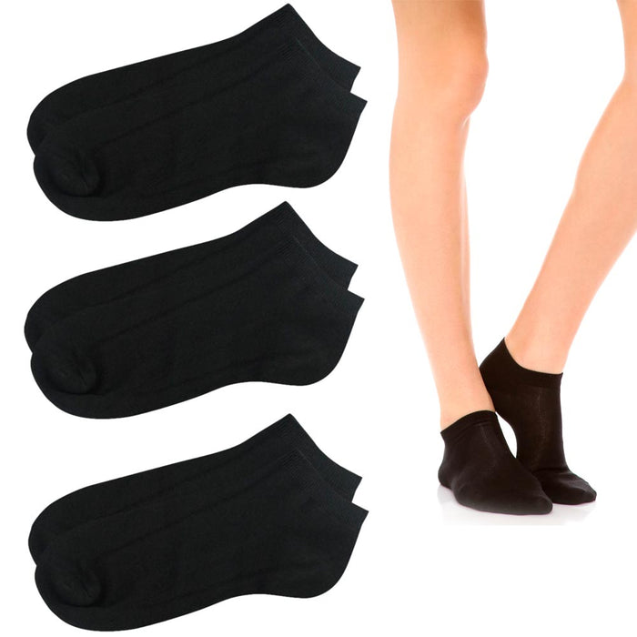 6 Pairs Womens Low Cut Ankle Socks Size 9-11 Crew Fashion Black White New Soft