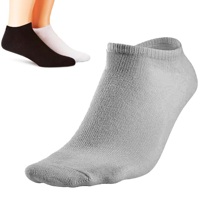 12 Pair Womens Ankle Socks Low Cut Fit Crew Size 9-11 Sport Black White Grey NEW