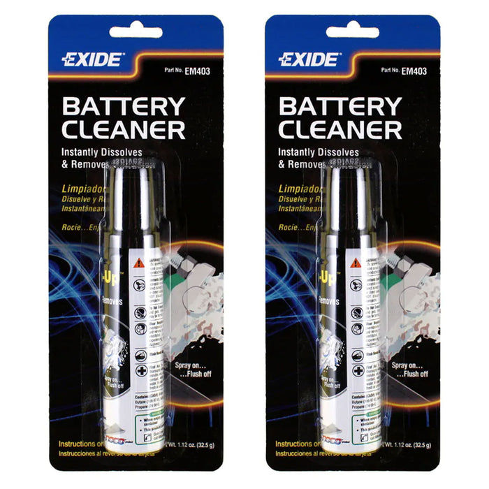 2 Pc Exide Battery Terminal Instant Corrosion Dirt Cleaner Spray Rust Remover