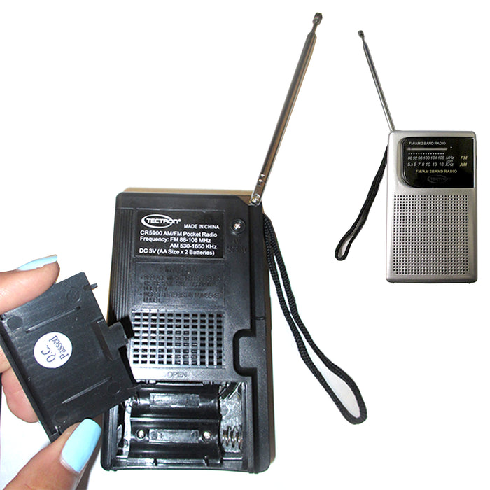 Emergency AM/FM Radio Battery Operated Radio Portable Pocket Receiver Speaker