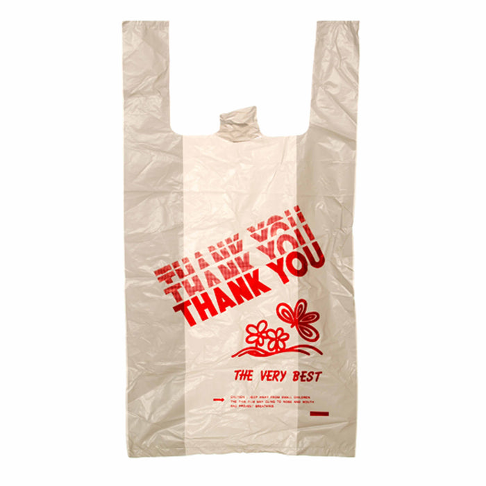 1480 Ct Thank You Retail Plastic Shopping Grocery Bag T-Shirt Handle Supermarket