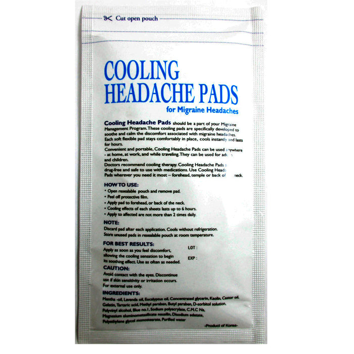 3 Pack Well Patch Cooling Headache Pads Migraine Lasts up to 8 hours Pain Relief