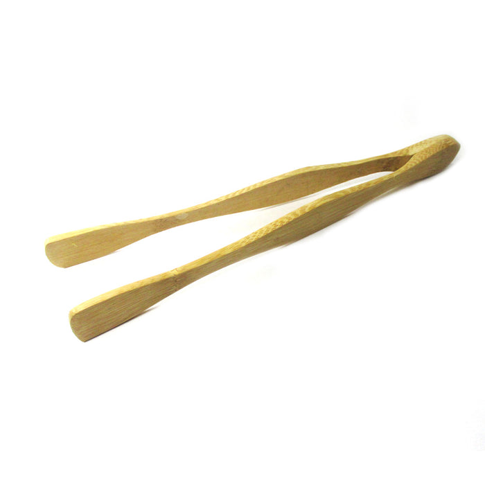 Natural Bamboo Toast Tongs Salad Bacon Bread Bagel Toaster Wood Cooking Serving
