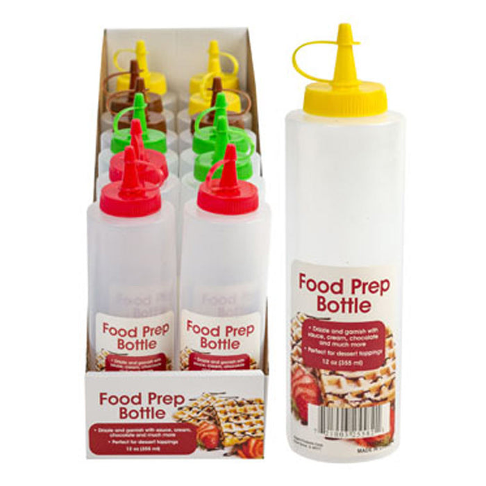 4PC Clear Squeeze Bottles 12 oz Condiment Ketchup Mustard Oil Squirt Mayo Food