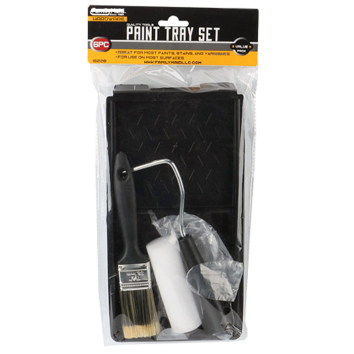 6 Pc Paint Tray Set Applicator Painting Home Wall Tools Roller Brush P
