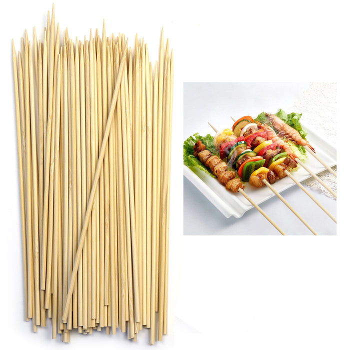 400 Pc Bamboo Skewers Wooden Sticks 12" Wood BBQ Shish Kabob Fondue Party Grill
