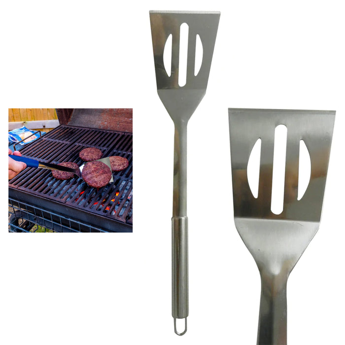 1 Pc Stainless Steel BBQ Spatula Grill Griddle Barbecue Turner Scraper Flipper