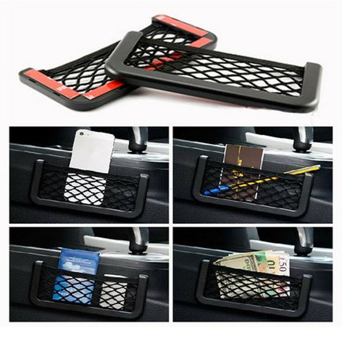 4 X Universal Car Storage Net String Pouch Bag GPS Phone Holder Pocket Organizer