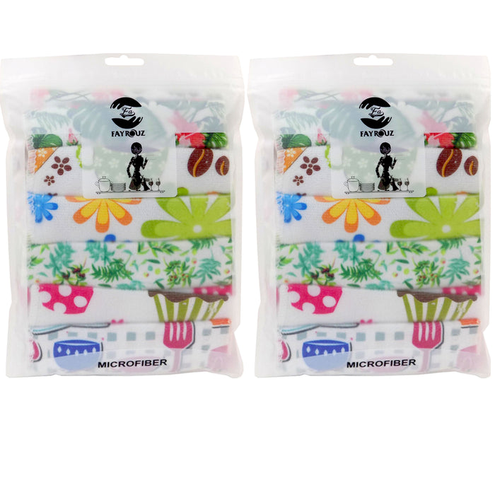 12 Pc Premium Dish Wash Cloths Microfiber Rag Car Drying Towels Kitchen Cleaning