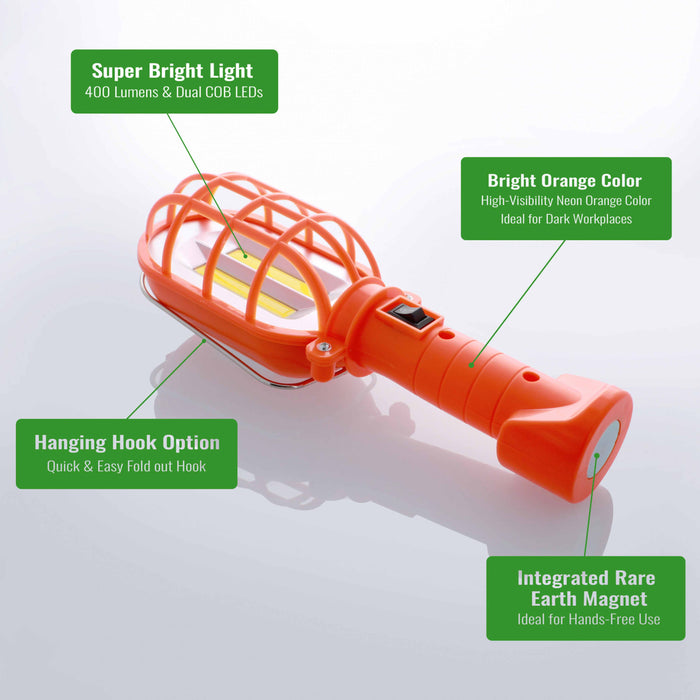 1 COB LED Work Light Lamp Lantern Magnetic Base Bright Trouble Lights 400 Lumens