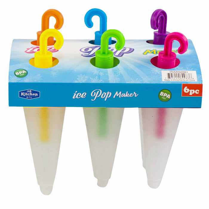 12 Pc Ice Pop Maker Umbrella Popsicle Mold DIY Freezer Pops Treat Frozen Yogurt