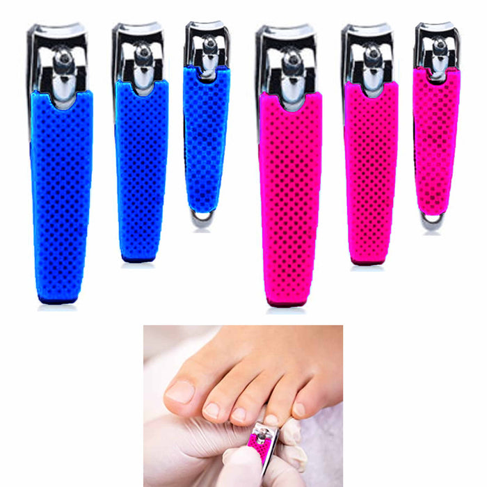 6 Pc Professional Nail Clippers Pedicure Manicure Beauty Grooming Kit Case Tools