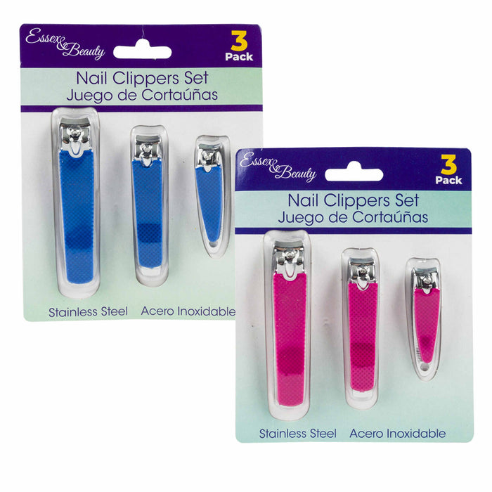 3 Pc Nail Clippers Pedicure Manicure Set Beauty Grooming Kit Case Tools Travel