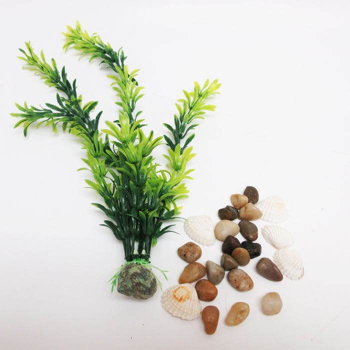 3 Pack Mixed Artificial Tank Grass Ornament Green Plant Aquarium Fish Decoration