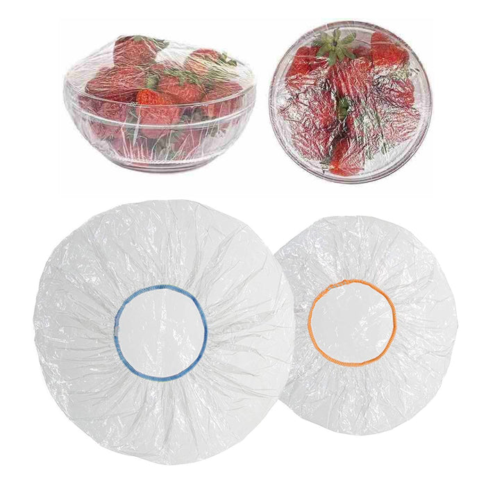 10 Pc Clear Elastic Wrap Bowl Covers Food Storage Caps Dish Plate Stretch Lid