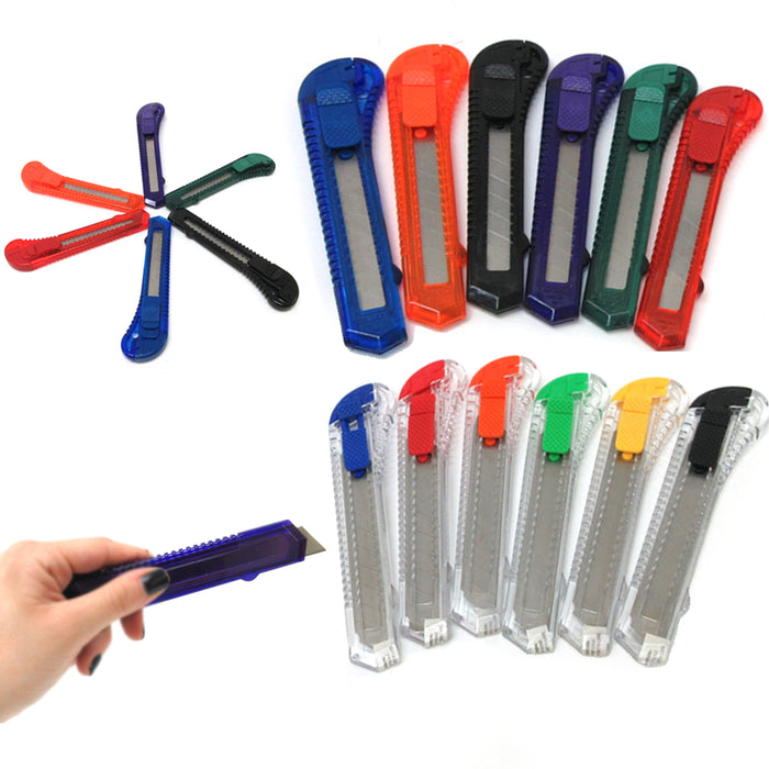 48 Pack Retractable Utility Knife Box Cutters Safety Lock Blade Snap Razor Knife