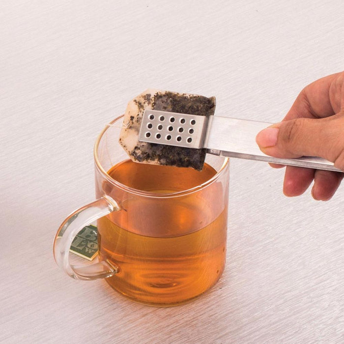 Tea Bag Squeezer Strainer Holder Stainless Steel Metal Teabags Tong Easy Squeeze