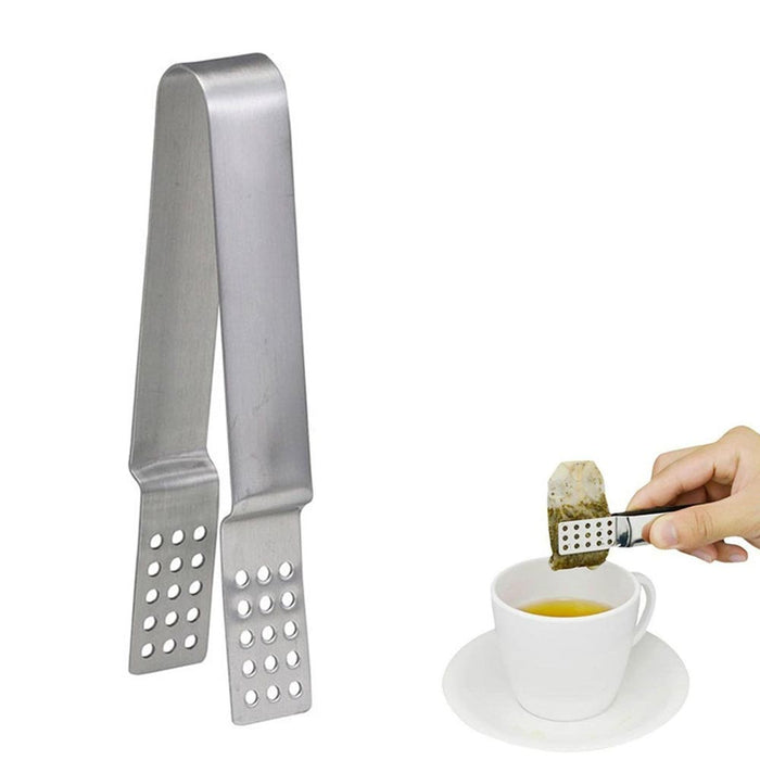 Tea Bag Squeezer Strainer Holder Stainless Steel Metal Teabags Tong Easy Squeeze