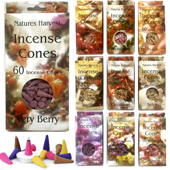 120 Pc Variety Pack Incense Cones Mixed Lot Assorted Scents Burning Fragrances