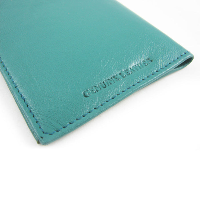 Genuine Leather US Passport Cover ID Holder Wallet Travel Case Handmade Teal New