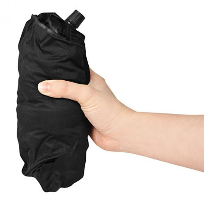 Travelon Travel Neck Pillow Self Infalting Support Lumbar Inflatable Sleep Black