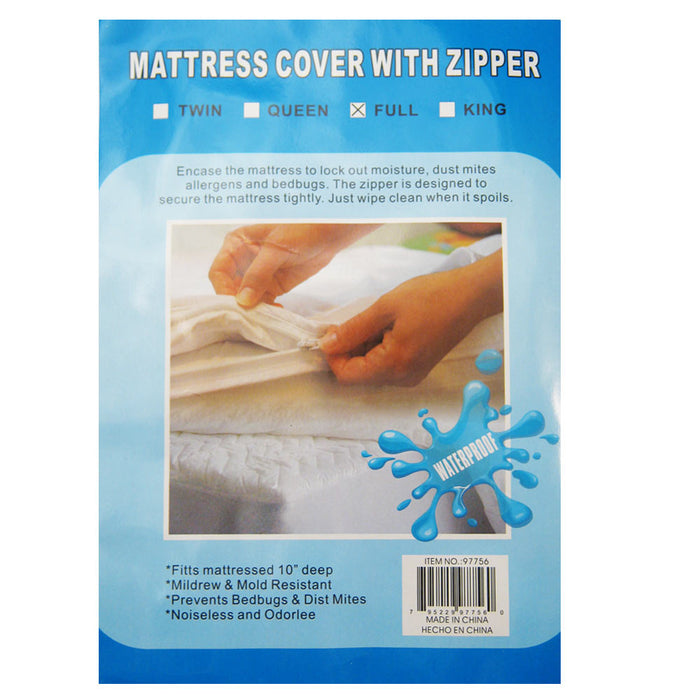 12 Full Size Mattress Cover Zipper Waterproof Plastic Bed Bug Dust Mite Allergen