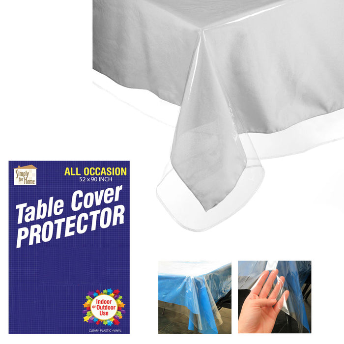 5 Pack Crystal Clear Vinyl Tablecloth Protector Table Cover High Quality 52X90