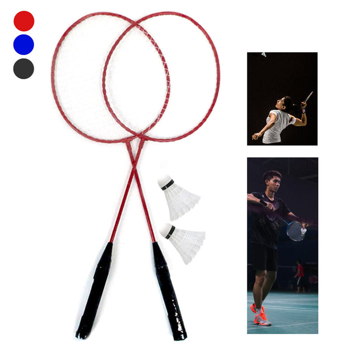 2 Player Badminton Racket Set Team Sports Recreational Carry Bag 5 PC Combo Kit