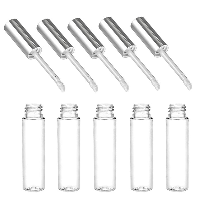 5 Empty PET Clear Lip Gloss Bottle 8ML Tube Balm Container Stopper Not Included