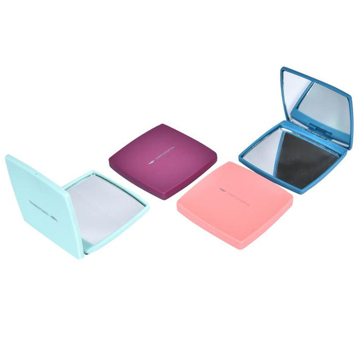 2 Compact Mirror Cosmetic Portable Folding Makeup Magnifying Square Pocket Purse