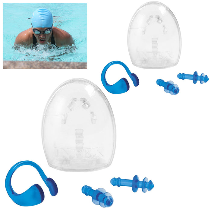 8 Pc Waterproof Swim Swimming Nose Clip Ear Plug Earplug Combo Set Case Diving