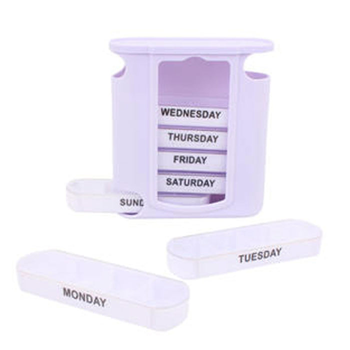 4 Pc Weekly Pill Box Organizer Storage 7 Day Medicine Travel Portable Container